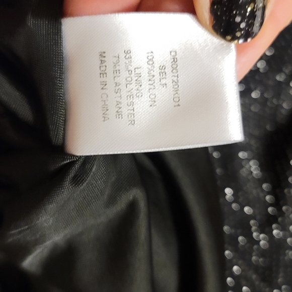 NWT MESHKI Long Sleeve backless low back high neck long dress rhinestone detail - Picture 14 of 16